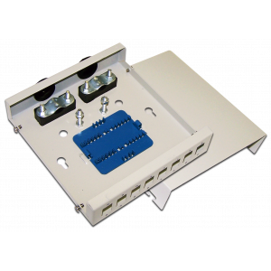 LANMASTER wall-mounted metal optical enclosure for 8 SC adapters